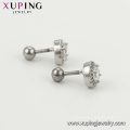 E-597 Xuping Moda Jóias Ródio cor simples design brincos CZ studs sintéticos